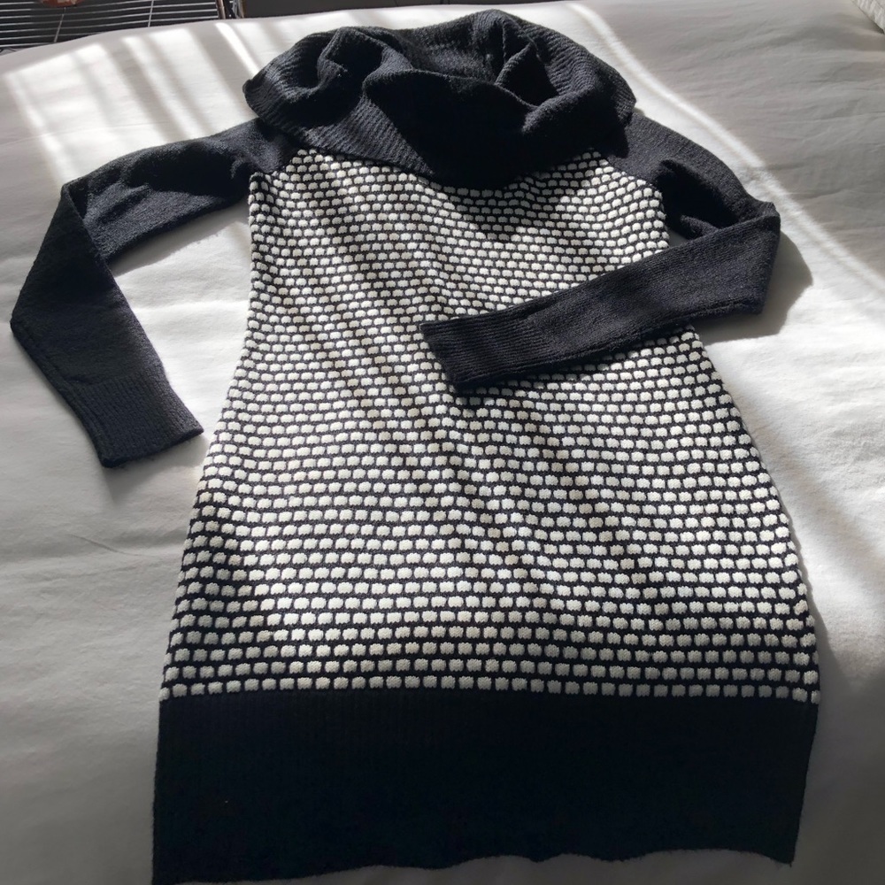 Black and White Sweater Dress - Size: Medium